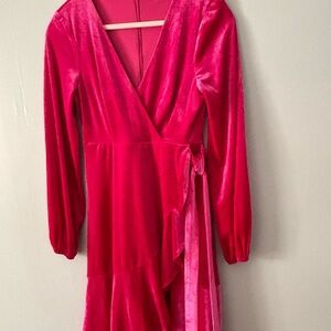 Altar'd State Vibrant Pink Long Sleeve Dress